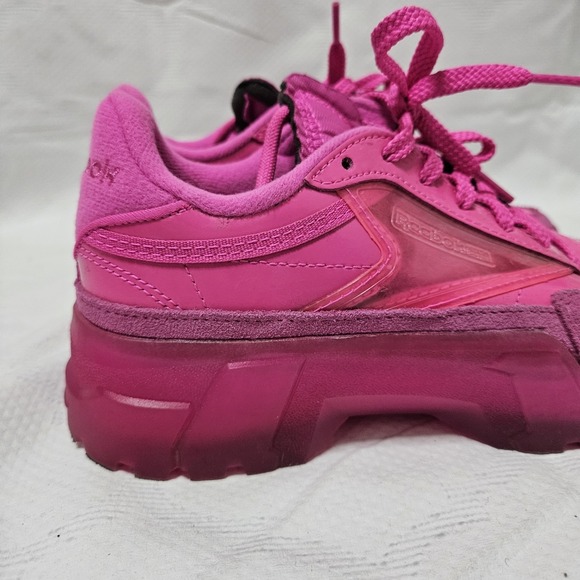 Reebok Club C Cardi B Dynamic Pink Sneakers Women's 7 Shoes Activewear EUC - Picture 6 of 11